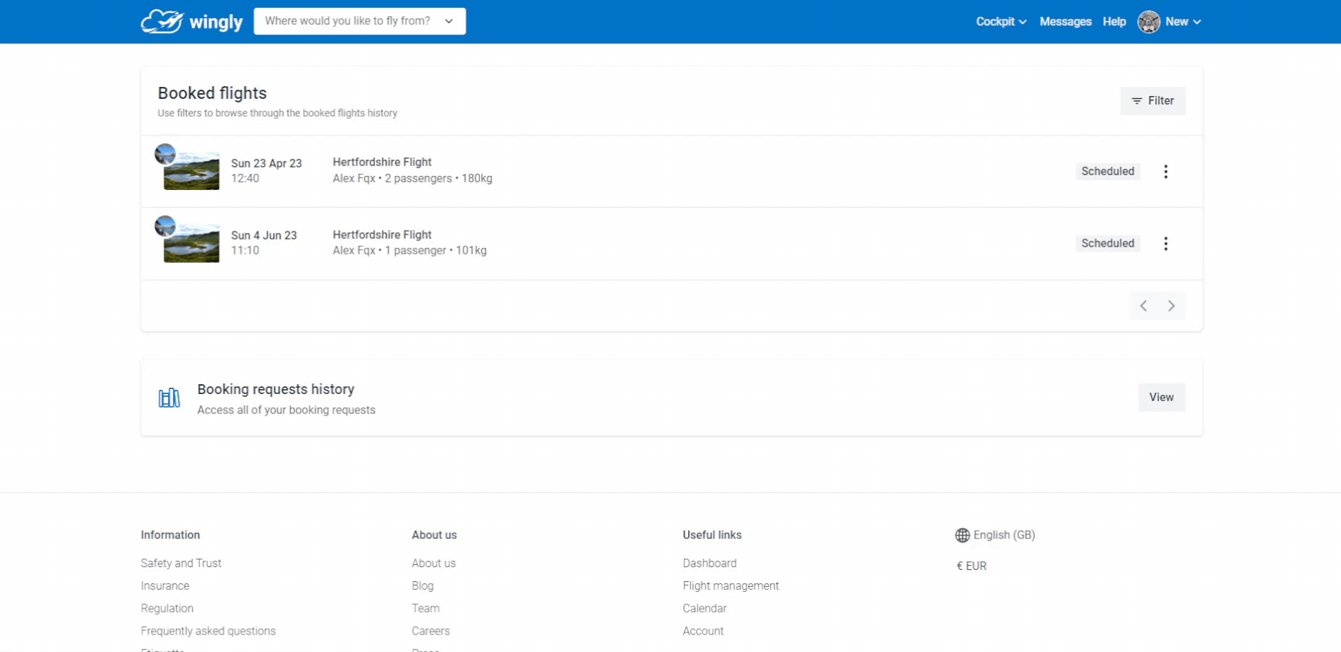 access-booking-request-history